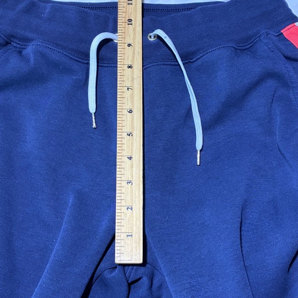 Polo Ralph Lauren Joggers Small Spell Out Logo Blue Red White Stripe Sweatpants - Picture 4 of 15